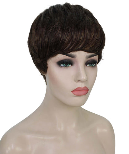 Chestnut Brown with Light Brown Highlight monofilament wig