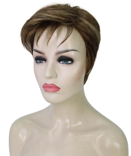 Light Brown with Blonde Highlight Front (Front) short pixie cut wigs