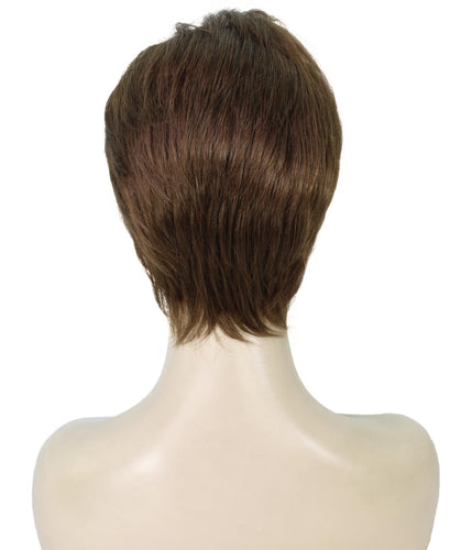 Light Brown with Blonde Highlight Front (Front) short pixie cut wigs