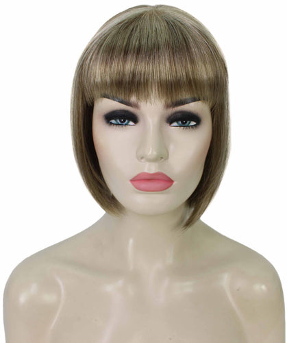 Honey Blonde with Light Brown Highlight bob wigs for women