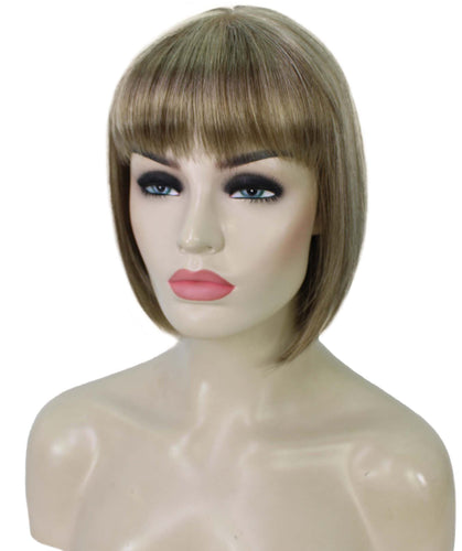 Honey Blonde with Light Brown Highlight bob wigs for women