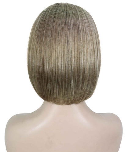 Light Ash Brown with Light Blonde Frost bob wigs for women