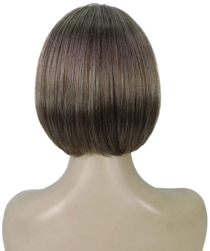 Grey mixed with Light Brown bob wigs for women