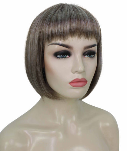  Grey mixed Lt Brn with Slv Grey HL Front bob wigs for women