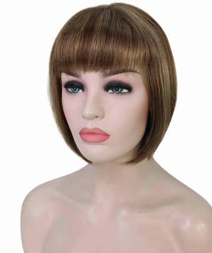  Light Brown with Blonde Highlight Front bob wigs for women