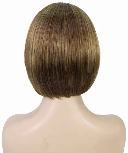  Light Brown with Blonde Highlight Front bob wigs for women