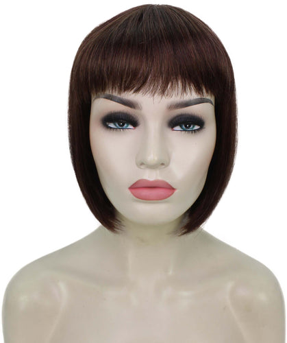 Dark Aurburn with Falme Auburn Highlights bob wigs for women