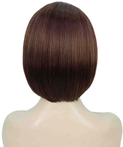 Dark Aurburn with Falme Auburn Highlights bob wigs for women