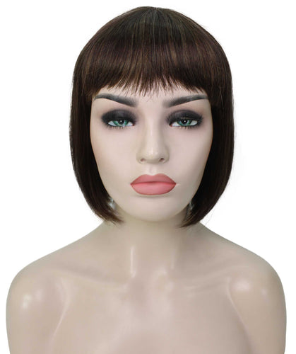 Chestnut Brown with Light Brown Highlight bob wigs for women