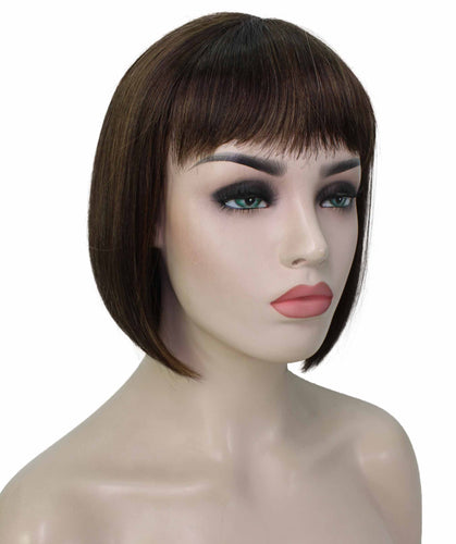 Chestnut Brown with Light Brown Highlight bob wigs for women