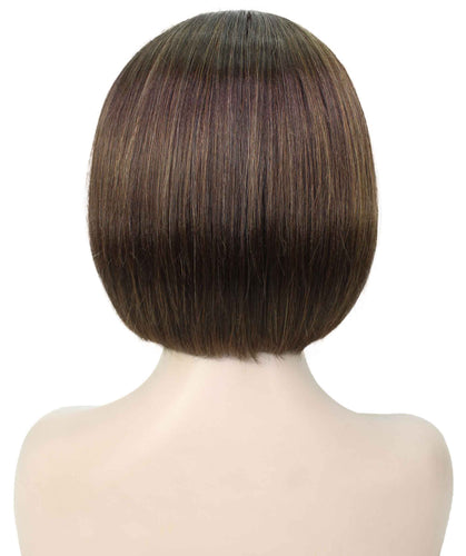 Chestnut Brown with Light Brown Highlight bob wigs for women