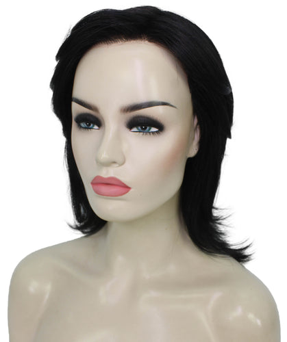 Black short shaggy wigs