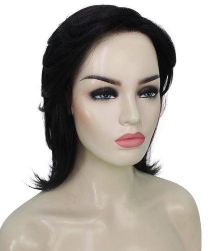 Black short shaggy wigs