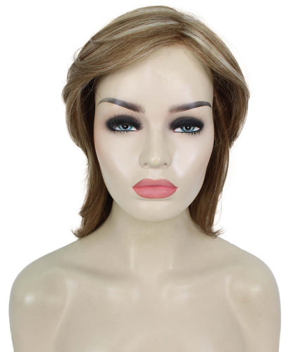 Light Aurburn with Bld Highlight Front short shaggy wigs