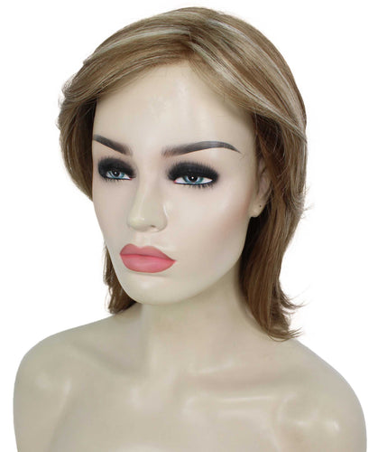 Light Aurburn with Bld Highlight Front short shaggy wigs