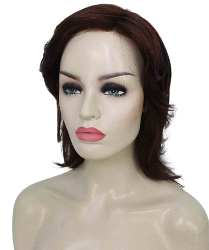 Dark Auburn short shaggy wigs