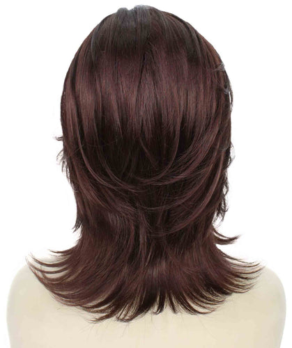 Dark Auburn short shaggy wigs