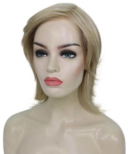 Light Blonde short shaggy wigs