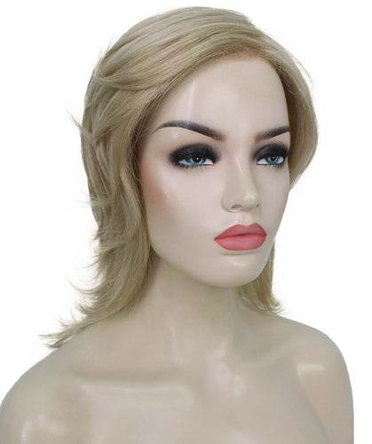 Light Blonde short shaggy wigs