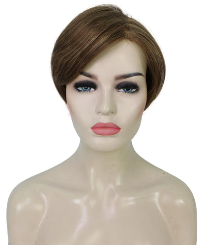 Light Brown with Blonde Highlight Front (Front) Pixie Hair Wig