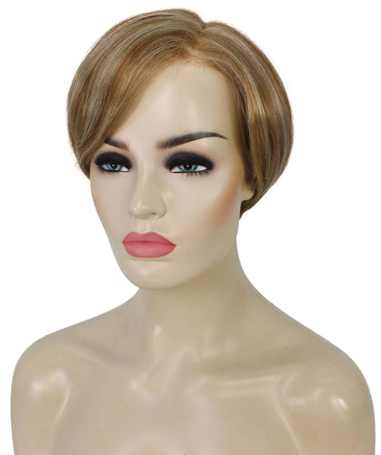 Light Aurburn with Bld Highlight Front Pixie Hair Wig