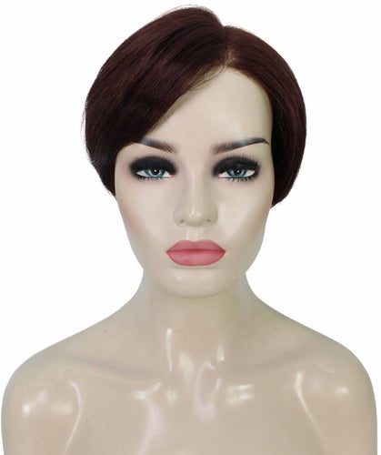 Dark Auburn Pixie Hair Wig