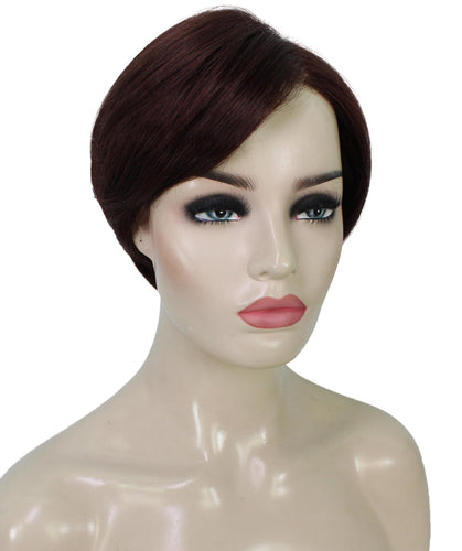 Dark Auburn Pixie Hair Wig