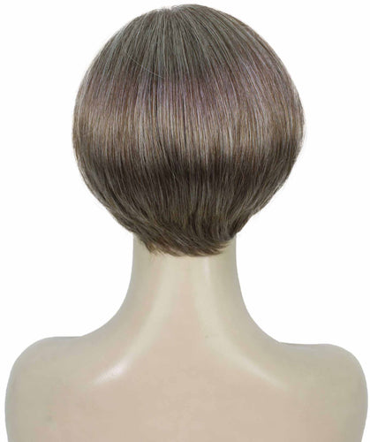 Grey mixed with Light Brown Pixie Hair Wig