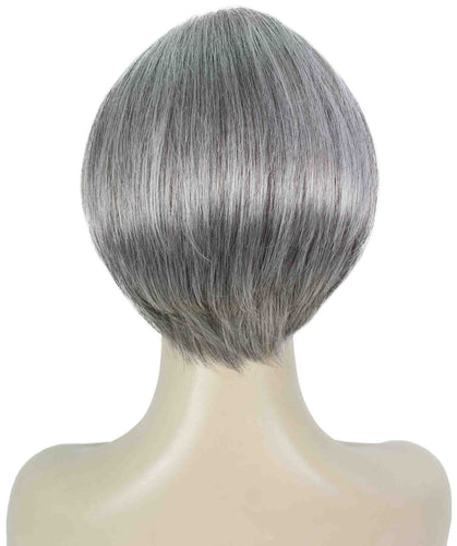 Salt & Pepper Grey with Silver Grey HL Front Pixie Hair Wig