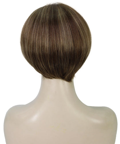 Light Brown with Blonde Highlight Front Pixie Hair Wig