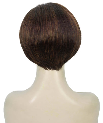 Dark Brown with Auburn highlights Pixie Hair Wig