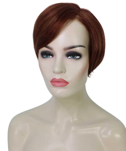 Bright Auburn mixed with Dark Auburn Pixie Hair Wig