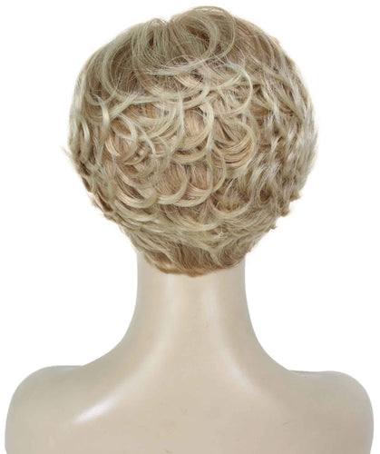 Golden Blonde with 613 Plantinum Tips short wavy bob wigs