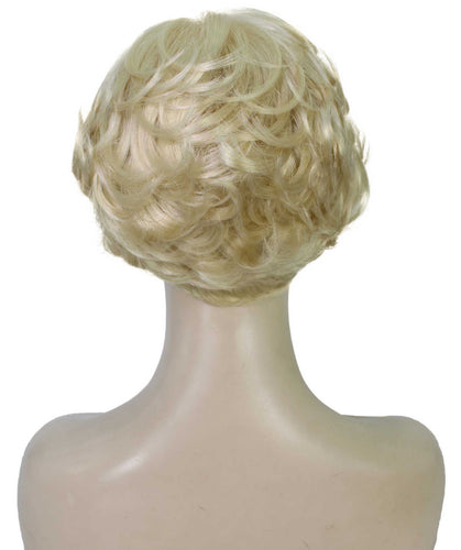 Platinum Blonde short wavy bob wigs