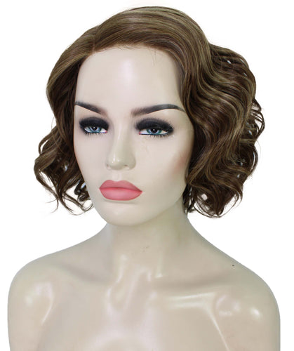 Light Brown with Blonde Highlight Front (Front) monofilament lace front wigs