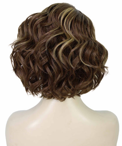 Light Brown with Blonde Highlight Front (Front) monofilament lace front wigs