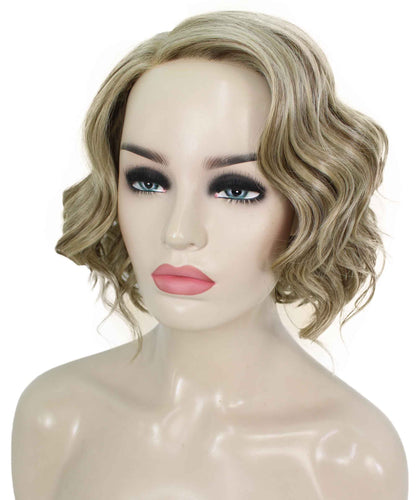 Honey Blonde with Light Brown Highlight monofilament lace front wigs