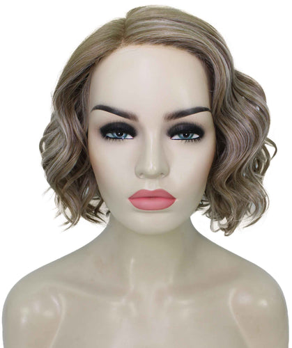 Ash Brown with Silver Grey Frost monofilament lace front wigs