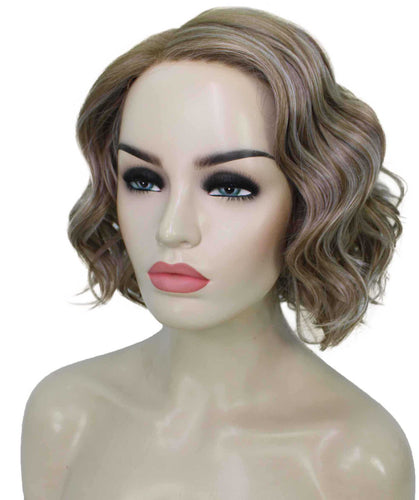 Ash Brown with Silver Grey Frost monofilament lace front wigs