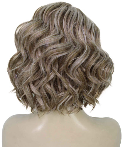 Ash Brown with Silver Grey Frost monofilament lace front wigs