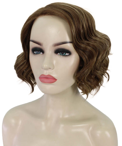 Light Brown with Blonde Highlight Front monofilament lace front wigs