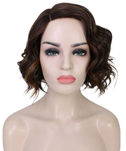 Dark Brown with Auburn highlights monofilament lace front wigs