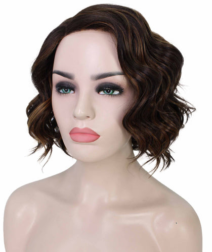 Dark Brown with Auburn highlights monofilament lace front wigs