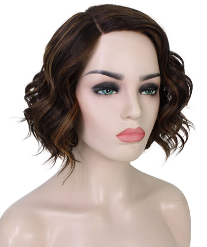 Dark Brown with Auburn highlights monofilament lace front wigs