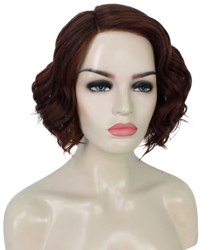 Dark Aurburn with Falme Auburn Highlights monofilament lace front wigs