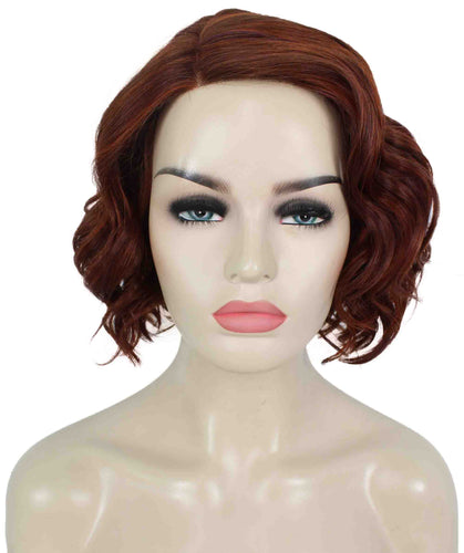 Dark Aurburn with Falme Auburn Foils monofilament lace front wigs