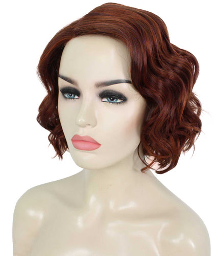 Dark Aurburn with Falme Auburn Foils monofilament lace front wigs