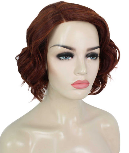 Dark Aurburn with Falme Auburn Foils monofilament lace front wigs