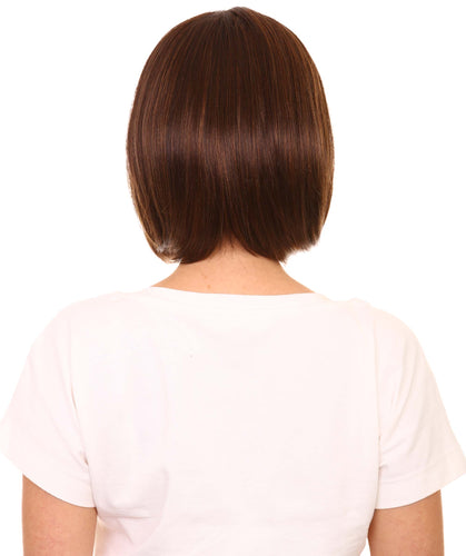 Dark Brown with Auburn highlights bob wigs for women