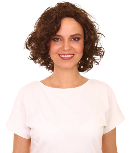 Medium Brown Curly Asymmetrical Hairstyles